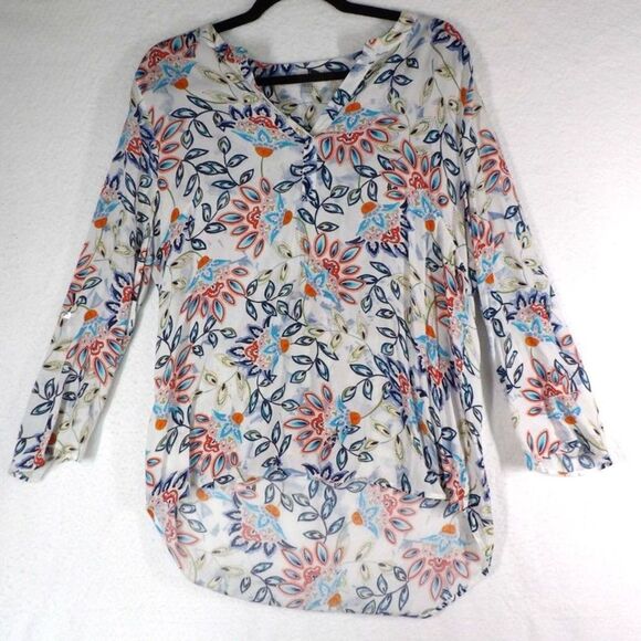 Daniel Rainn Blouse Womens Large Paisley Floral Rayon Loose Fit Blouse - Picture 2 of 8